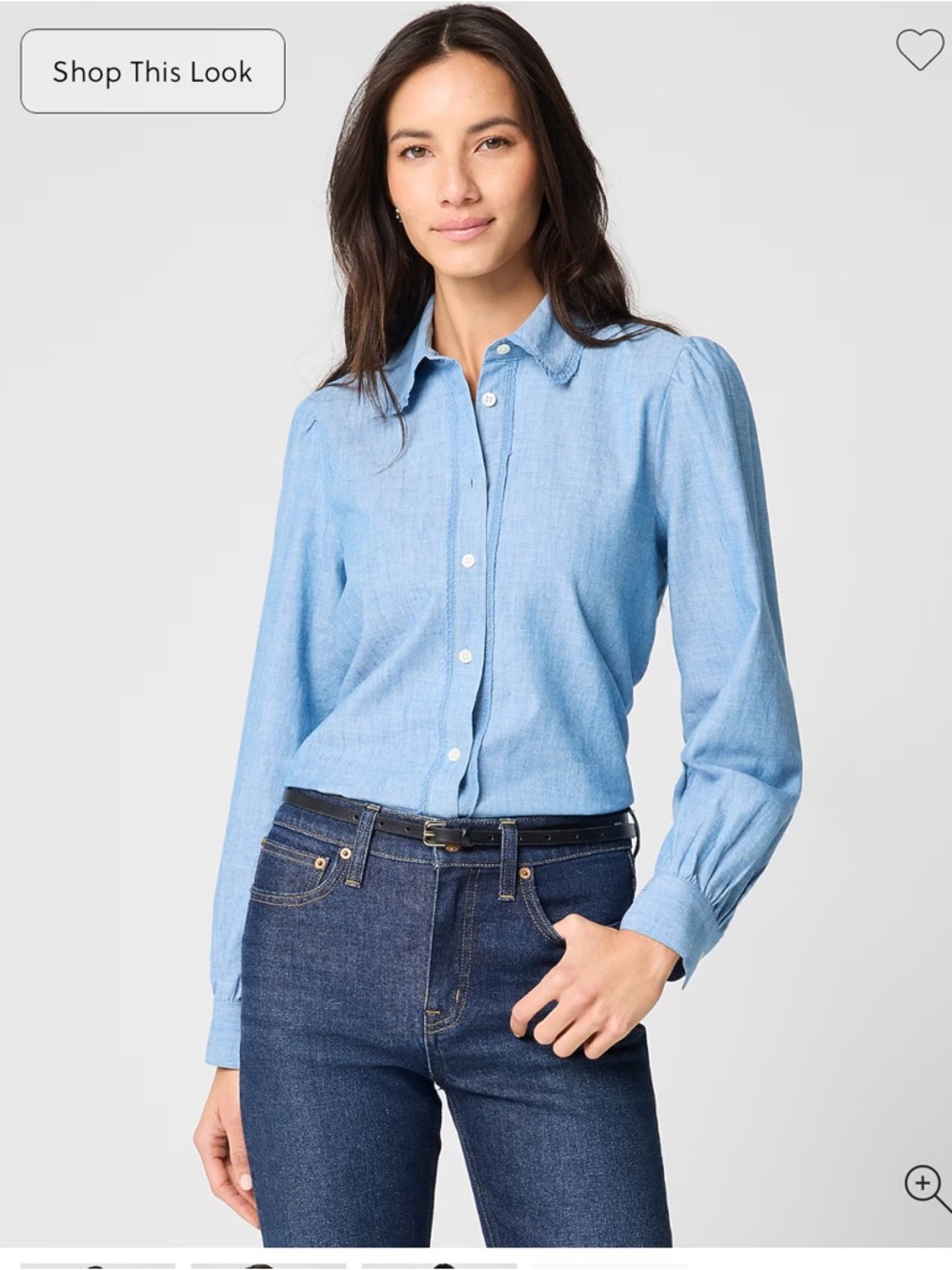 J. Crew Lace-Trim Chambray Button-up Shirt